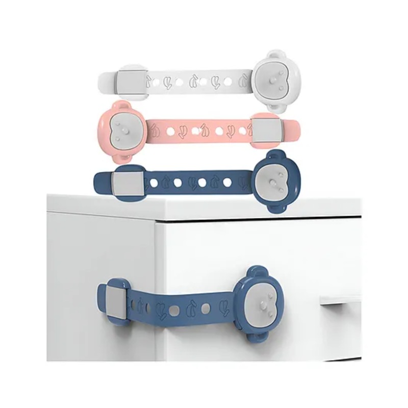 Bembika Child Safety Lock For Fridge, Drawers, Cupboard, Cabinet, Window Safety Monkey Design Multi Color - 3 Pcs