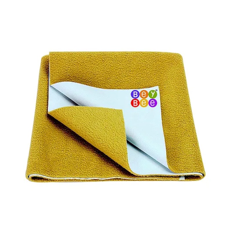 BeyBee Cotton Baby Bed Protecting Mat  Premium Dry Sheet Large - Golden