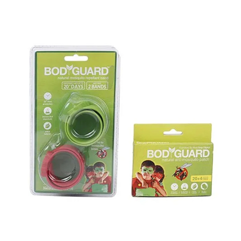 Bodyguard Natural Mosquito Repellent Patches And Band - 24 Patches & Set Of 2 Bands