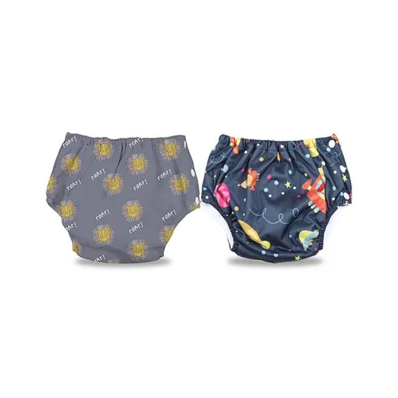 Chinmay Kids Baby Swim Diaper Waterproof Reusable Leakproof Adjustable Infant Pool Pant Boys And Girls Swim Diaper- Grey Blue