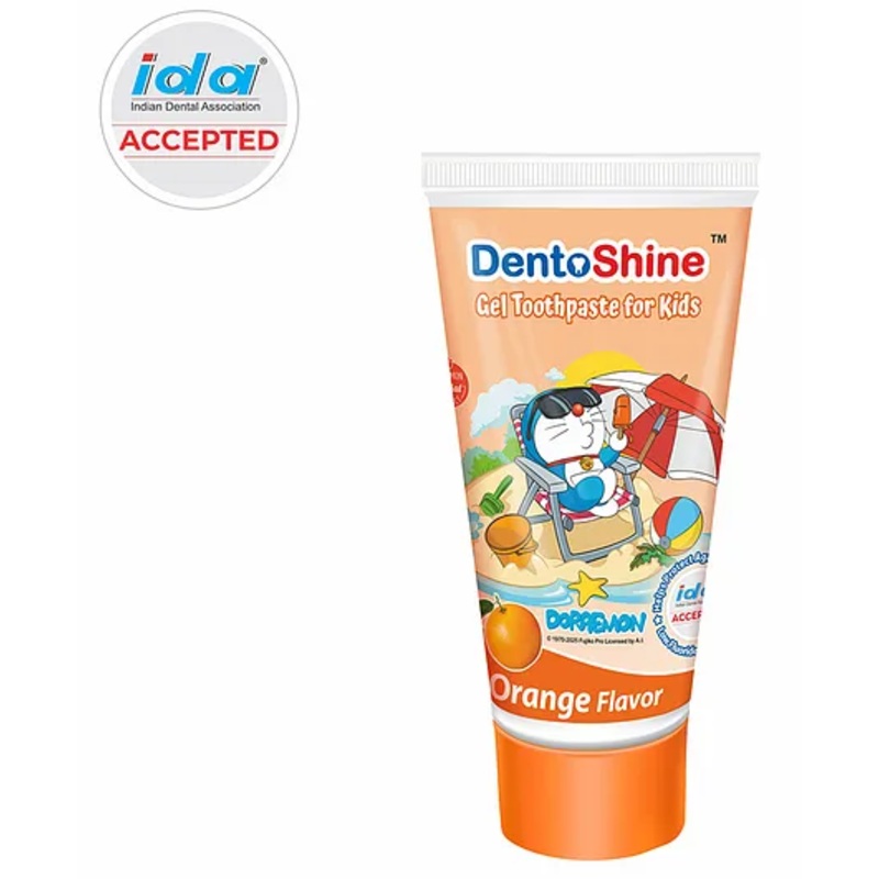 DentoShine Doraemon Orange Flavoured Gel Toothpaste - 80 gm