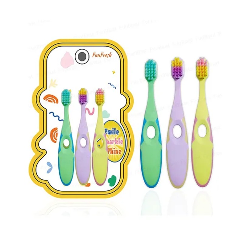 FunBlast Cute Design Soft Bristles Toothbrush for Kids  3 Pcs Multicolor