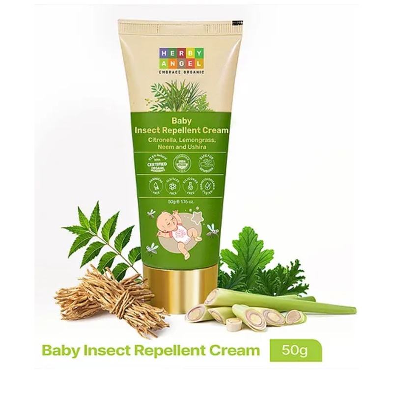 Herby Angel Insect Repellent Cream | Organic Mosquito, Fleas, Bugs & Ant Repellent for Babies & Kids 50g