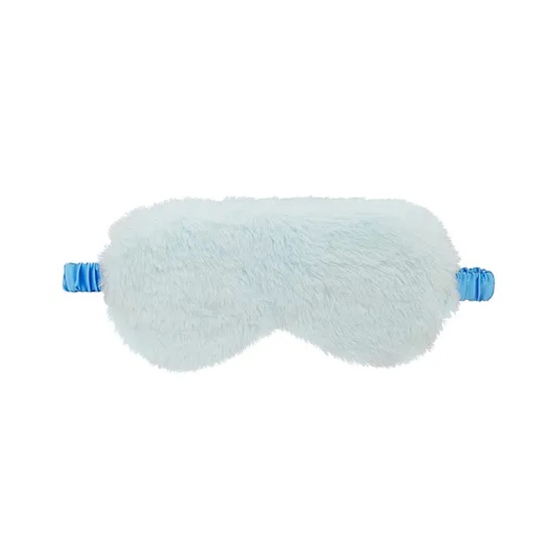Jenna Silk Fur Plain Sleeping Eye Mask - Light Blue