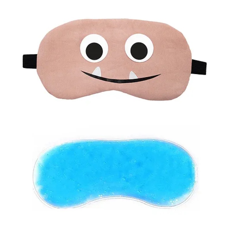 JENNA Sleeping Eye Mask With Cooling Gel Cartoon Teeth Face Print - Pink