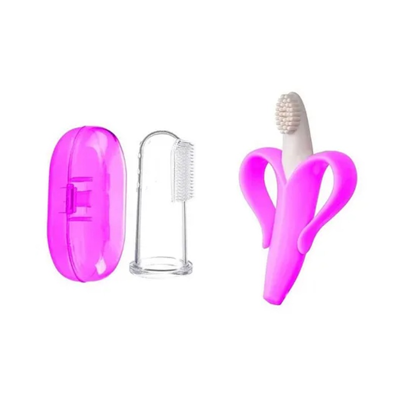 Joy Buzz Baby Silicone Toothbrush Pack Of 2 - Pink