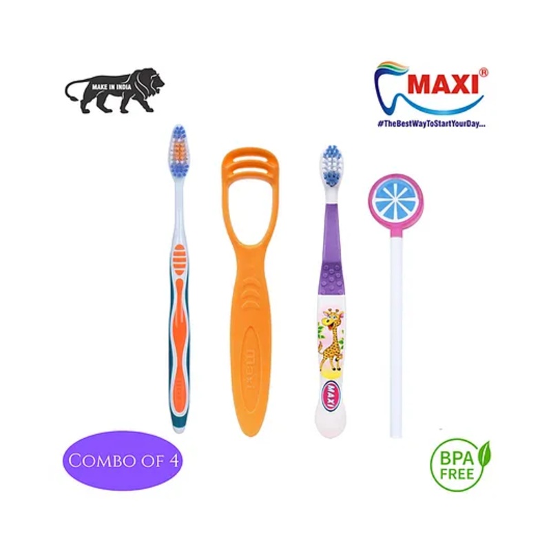 MAXI Oral Care Combo Pack of 4 - Multicolour