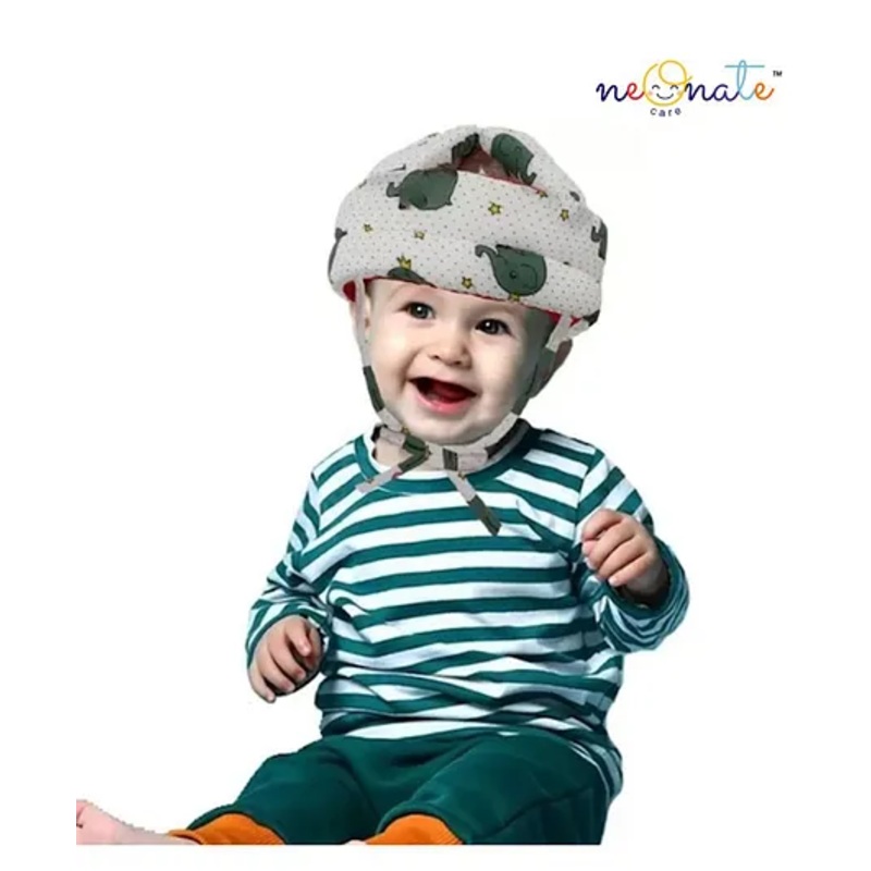 NeonateCare Baby Safety Helmet with Elephant print  - Blue