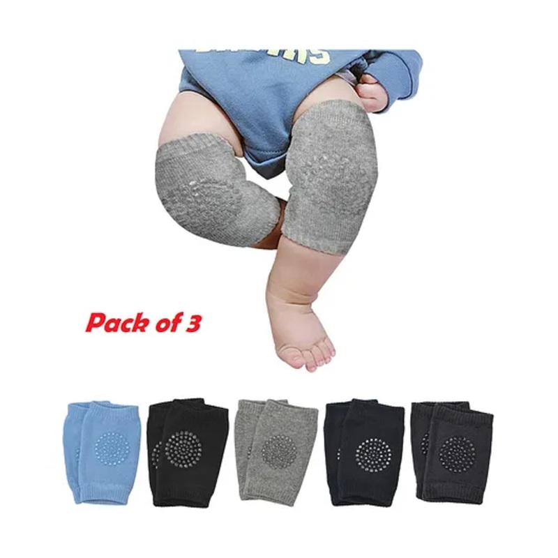 Ortis Global Trade Anti Slip Baby Knee Pads Pack Of 3 (Color May Vary)