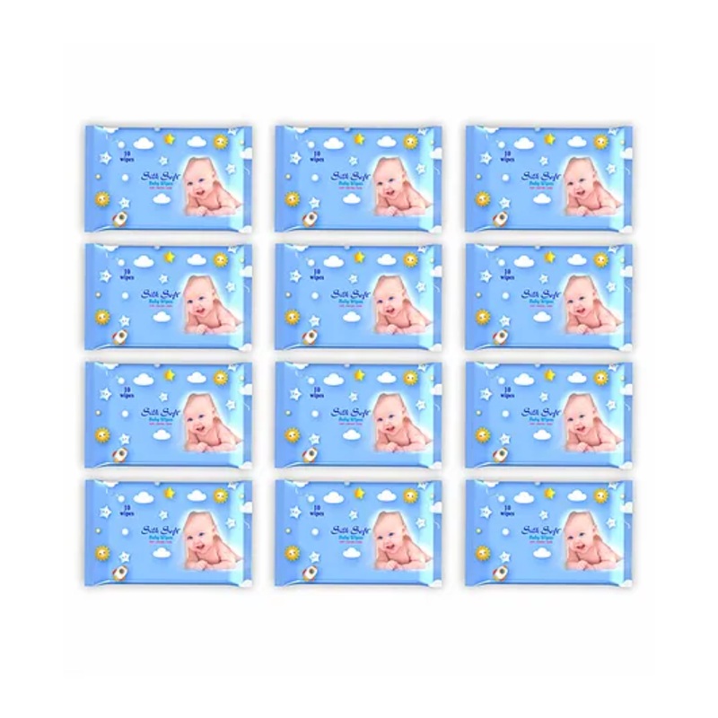 Silk Soft baby wet wipes 10 pulls without lid - Pack of 12