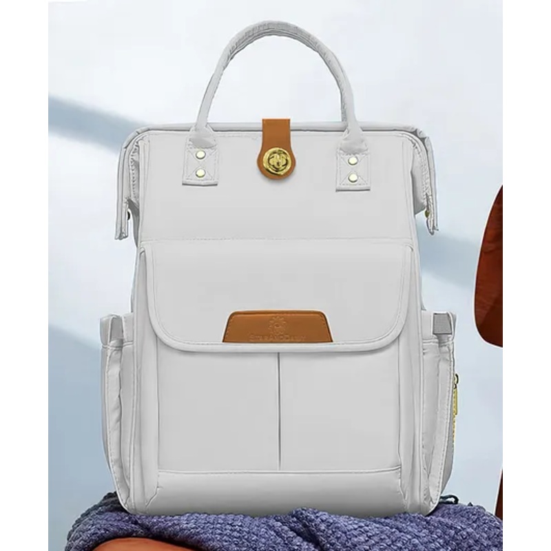 StarAndDaisy Diaper Bag for Mother with Multi Compartments & 2 Insulated Bottle Pocket, Stylish, Waterproof, Travel Friendly,  Grey