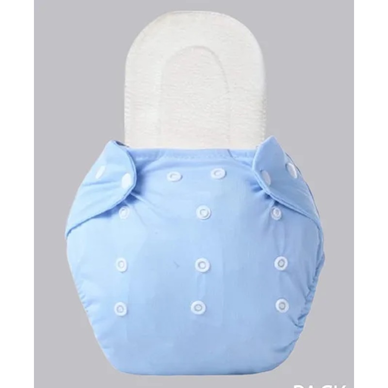 The Cheeky Kidzz Baby Quirky 1 Bamboo Microfiber Soaker Inserts & 1 Adjustable Reusable Cloth Diaper - BLUE