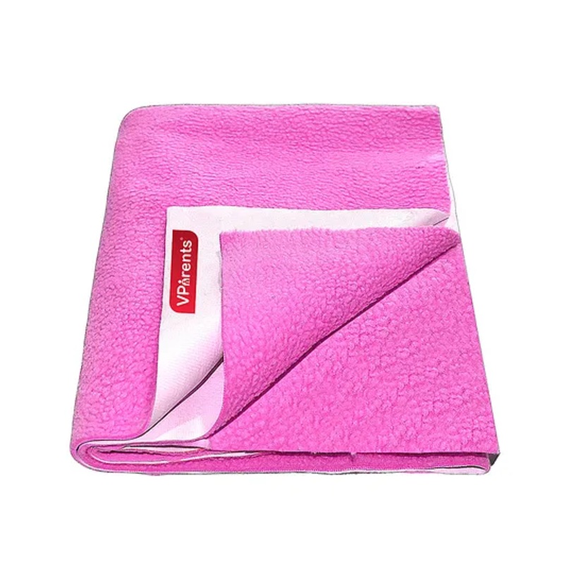 VParents Chubby Cheeks Water Proof Baby Bed Protector Reusable Dry Sheet Large - Pink