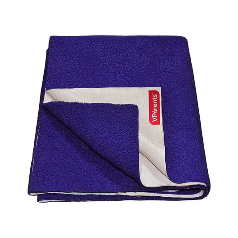 VParents Chubby Cheeks Water Proof Baby Bed Protector Reusable Dry Sheet - Navy Blue
