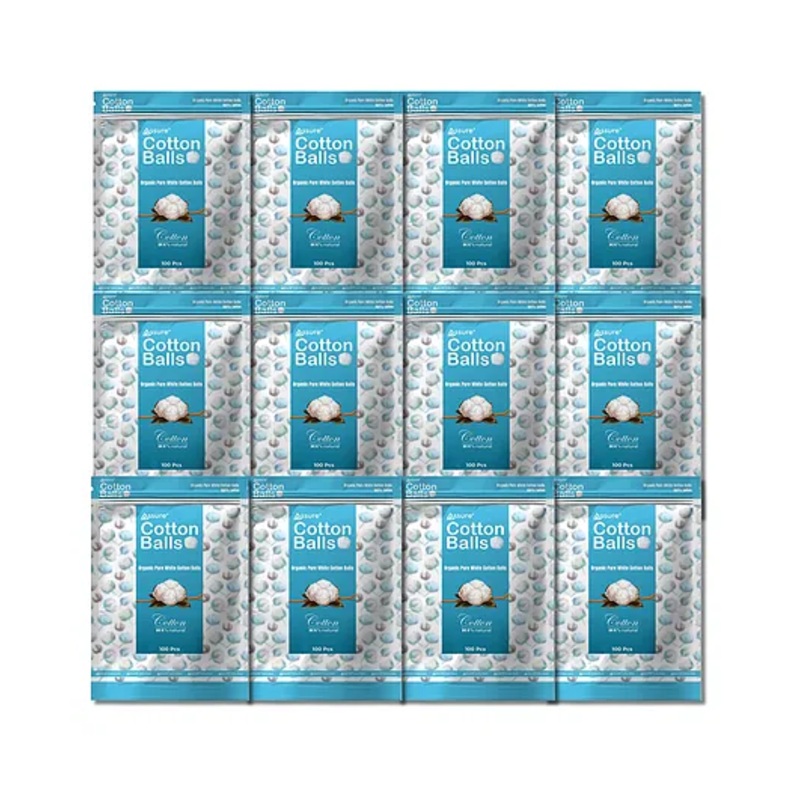 Assure Cotton Balls 100 Piece Each - Pack of 12