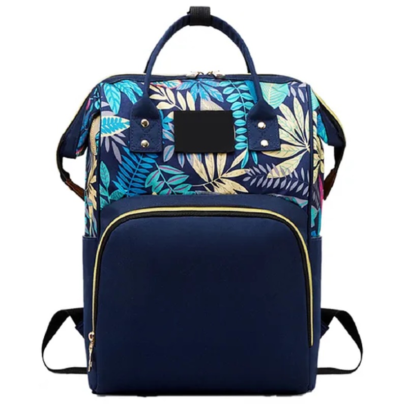 Babymoon Multifunction Backpack Style Maternity Leafy Print Diaper Bag - Blue