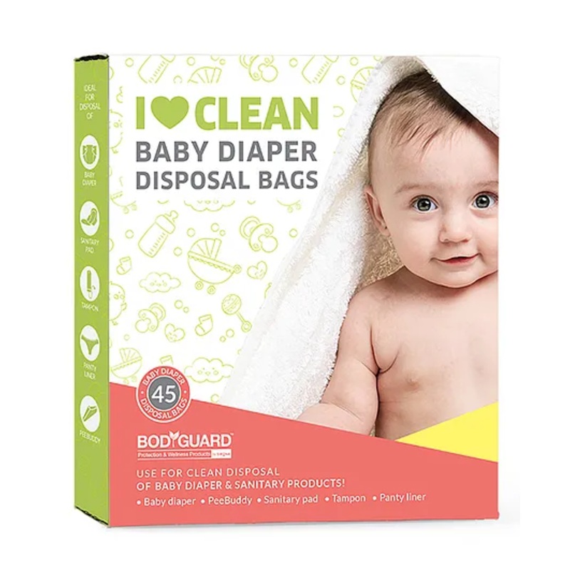 BodyGuard I Love Clean Baby Diaper Disposal Bags - 45 Bags
