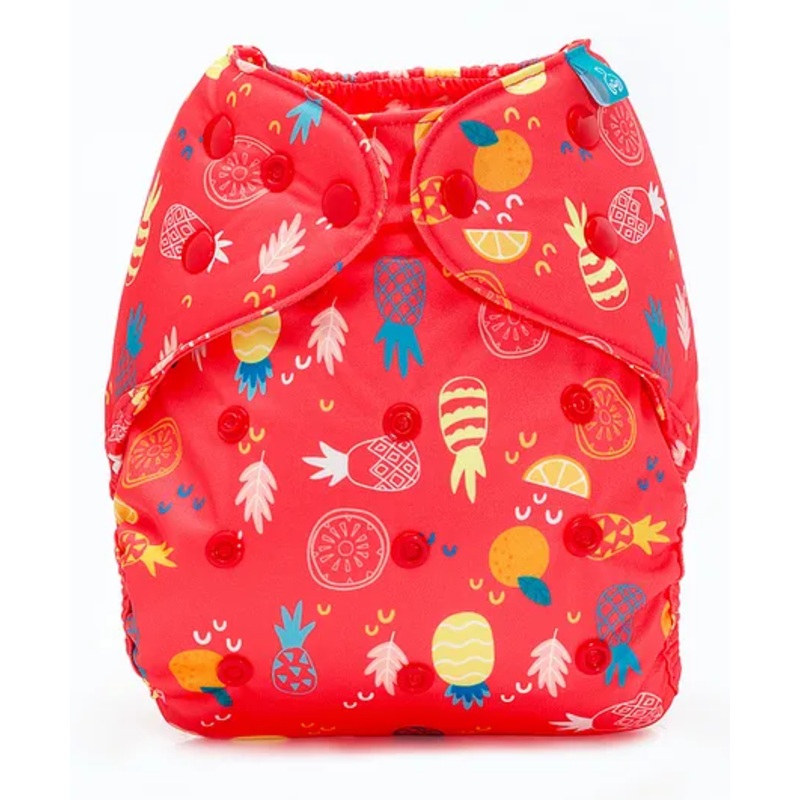 Bumberry Adjustable Reusable Cloth Diaper Cover Pineapple Print - Red