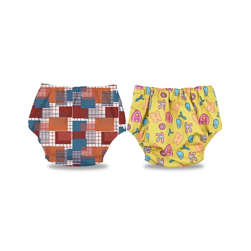 Chinmay Kids Baby Swim Diaper Waterproof Reusable Leakproof Adjustable Infant Pool Pant Boys And Girls Swim Diaper- Yellow Brown