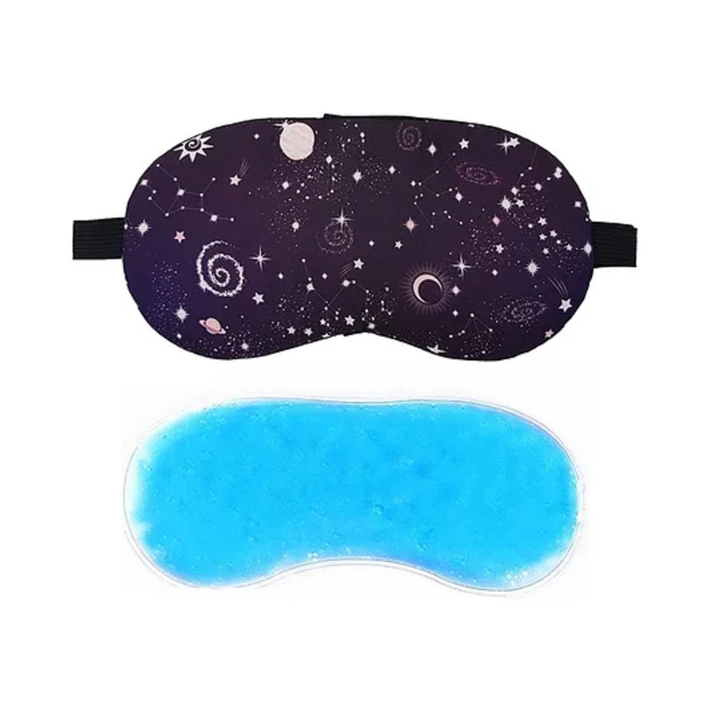 Jenna Sleeping Eye Mask With Cooling Gel Galaxy Print - Black