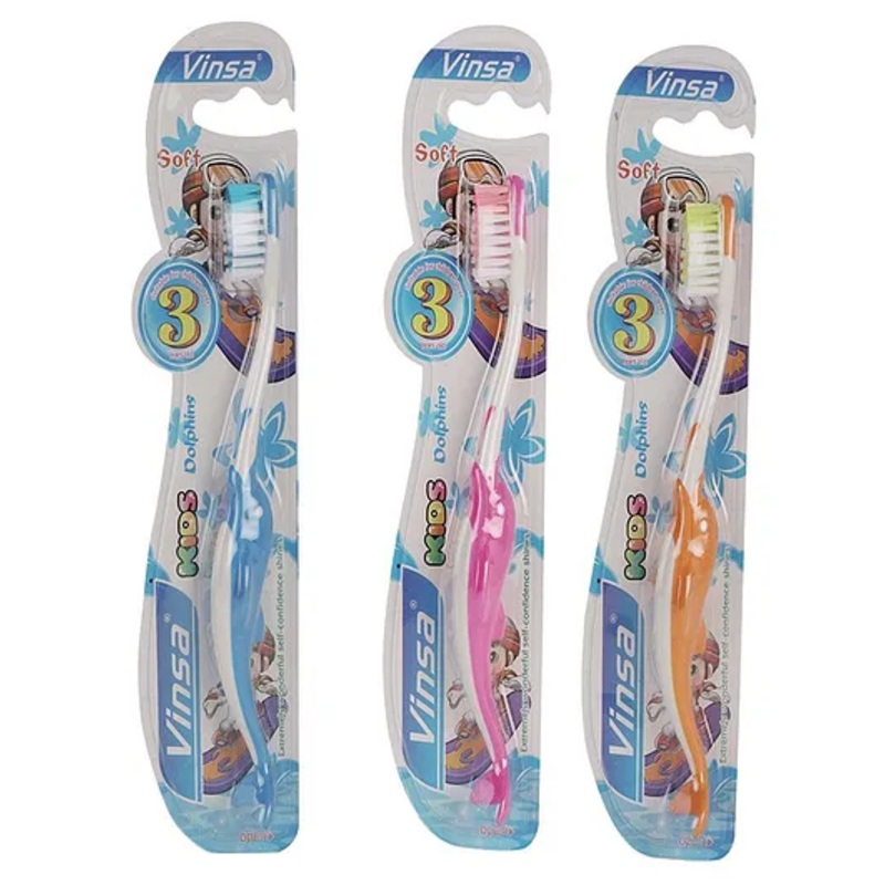 PASSION PETALS Dolphin Shape Toothbrush Pack of 3 (Colour May Vary)