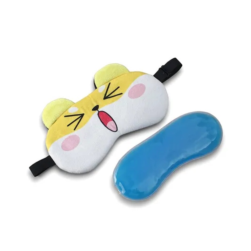 Sleepy Yawn Eye Mask with Adjustable Strap - Yellow