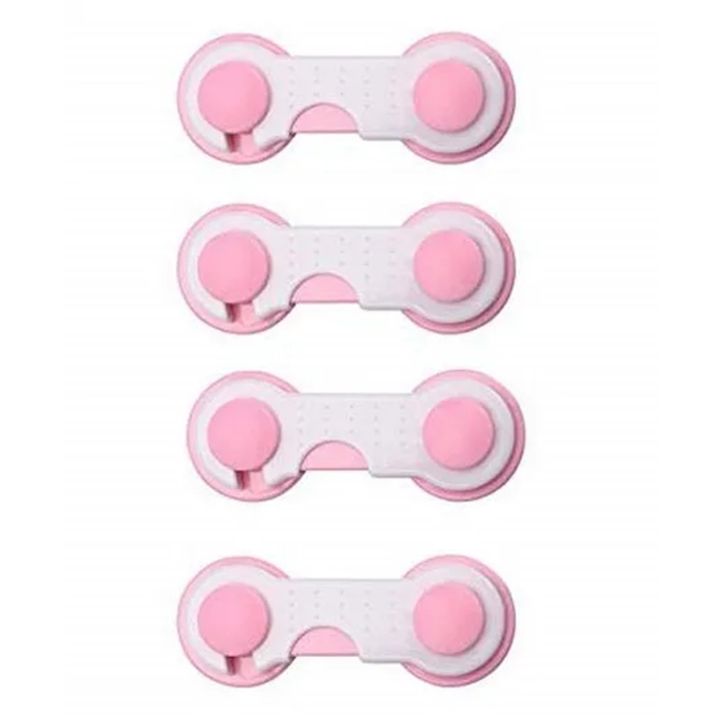 Syga Baby Safety Locks With Adjustable Straps Pack of 4 - Pink