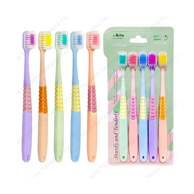 Yamama Fusion Tooth Brush Set Toothbrush for Kids and Adults Extra Soft Bristles for Sensitive Teeth Toothbrush Soft Bristles Manual Tooth Brush for Adults Pack of 5 - Multicolor