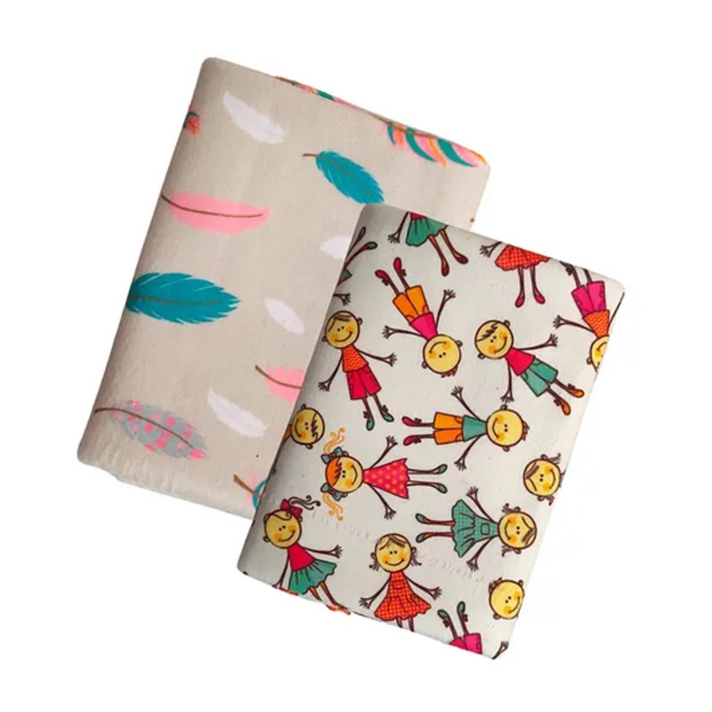 Zikku Dry Sheet Bed Protector Waterproof Mat Quick Absorbency Combo Extra Small  Kids & Leaf Print - Multicolour