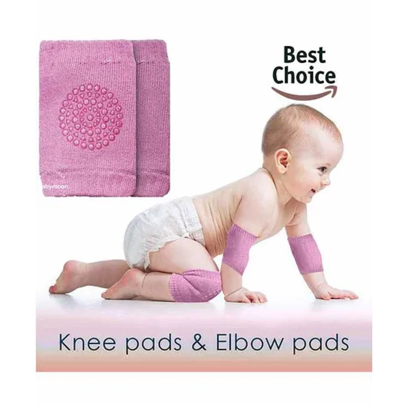 BabyMoon Anti Slip Stretchable Knee Cap Or Elbow Safety Protector - Baby Pink