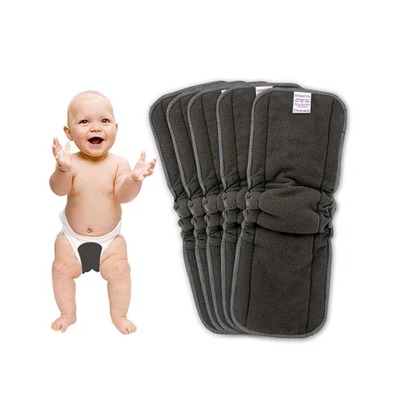 Bembika Cotton Bamboo Charcoal Nappy Inserts Pack of 5 - Grey