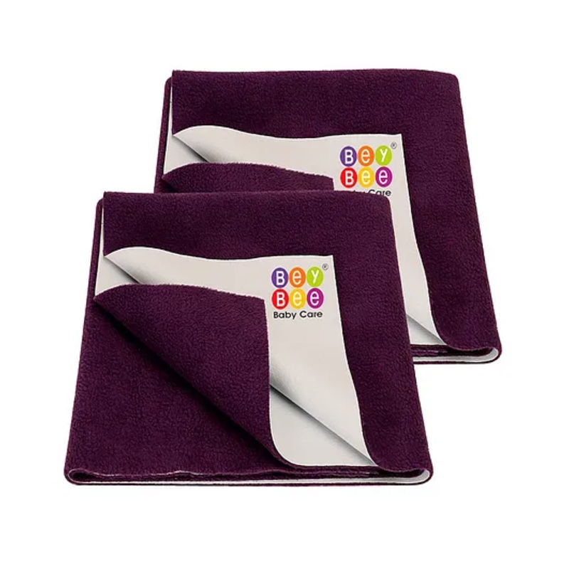 Bey Bee Cotton Baby Bed Protecting Mat Large Size Pack Of 2 - Purple