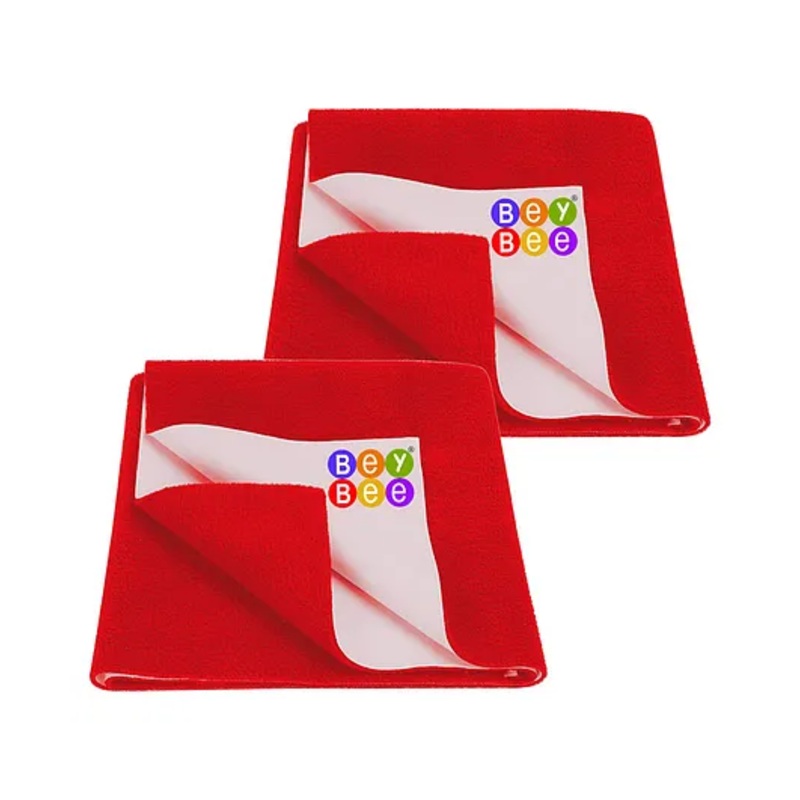 Bey Bee Cotton Baby Bed Protecting Mat Large Size Pack Of 2 - Red