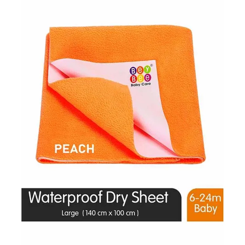 beybee Babies and Adults Waterproof Mattress Protector Sheet Large Size - Peach