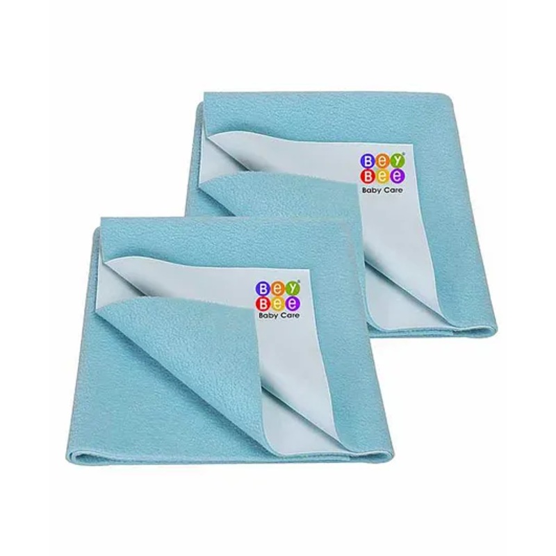 BeyBee Waterproof Bed Protector Medium Size Pack of 2 - Blue