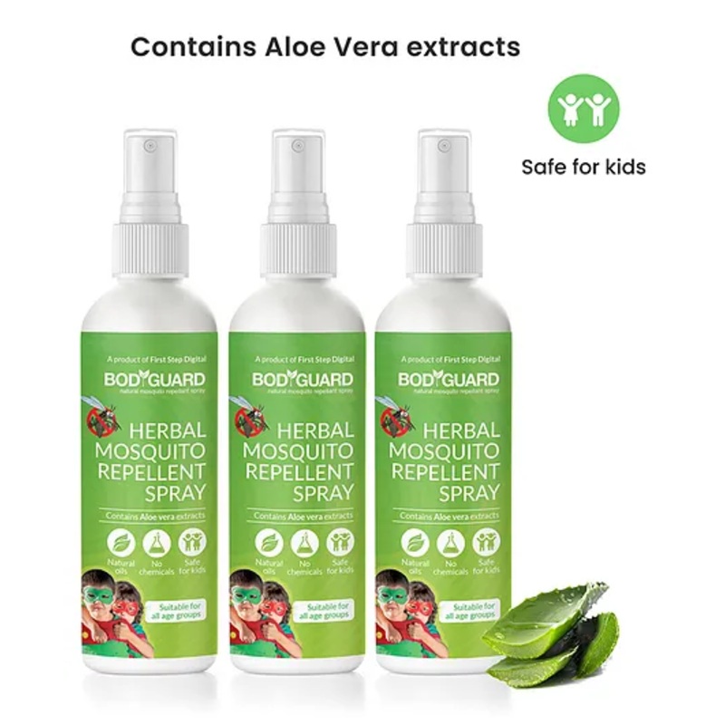 BodyGuard Herbal Mosquito Repellent Spray Pack of 3 - 100 ml Each