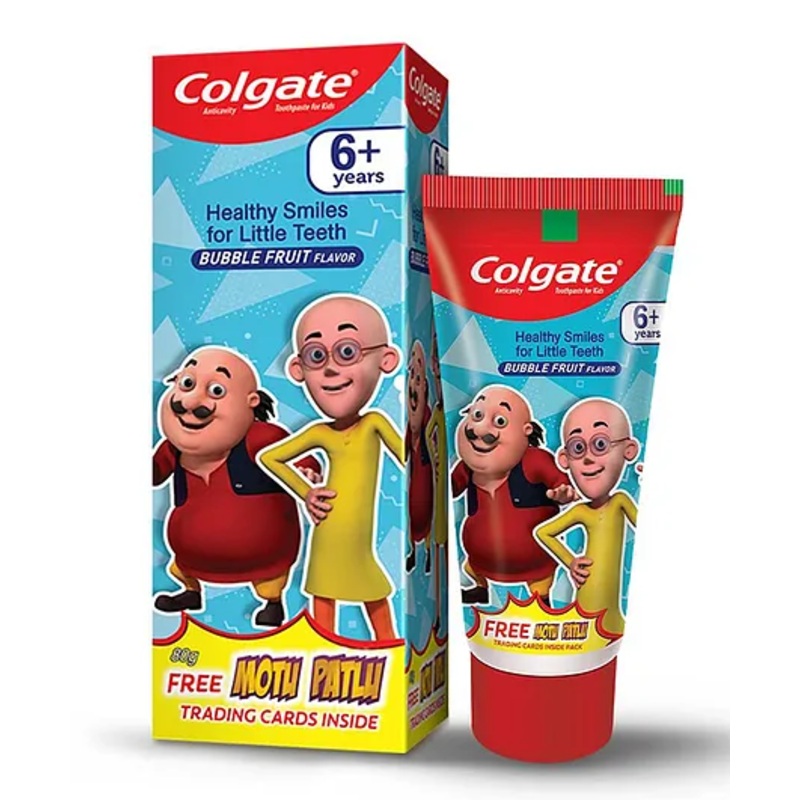 Colgate Kids Toothpaste Gentle Protection Motu Patlu Bubble Fruit Flavour - 80 gm