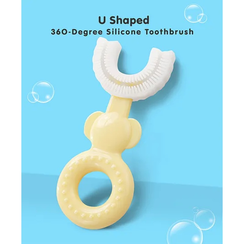 Domenico Soft Sillicone U-Shaped Head 360 Toothbrush - Yellow