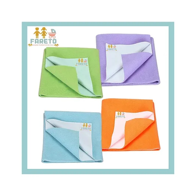 Fareto Waterproof Quick Dry Sheet for Baby Bed Pad Bed Protector Sheet for Toddler - Pack of 4