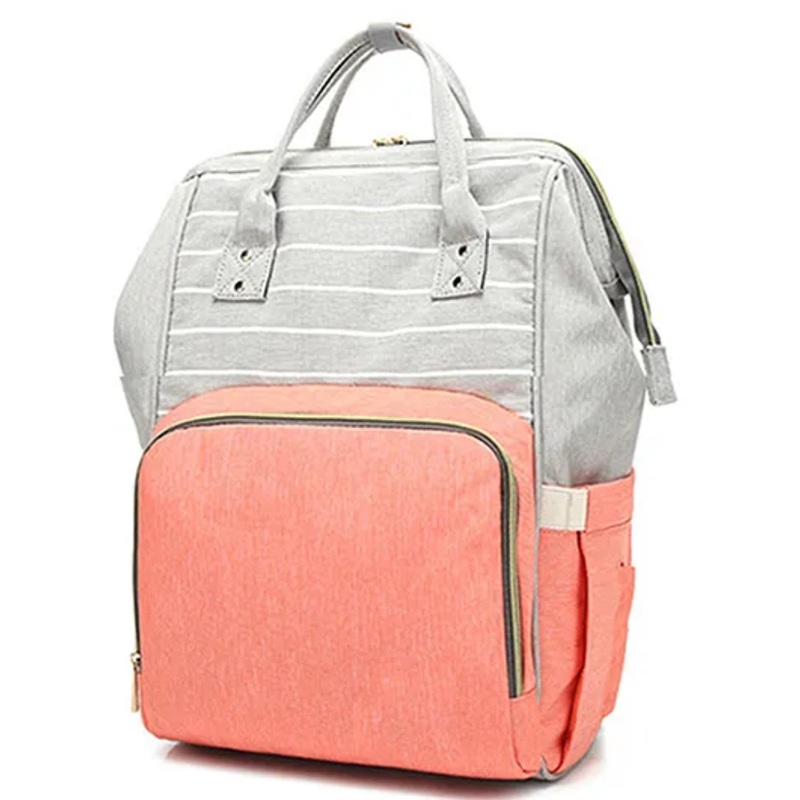 House of Quirk Diaper Bag Maternity Backpack Stripe Pattern -  Pink