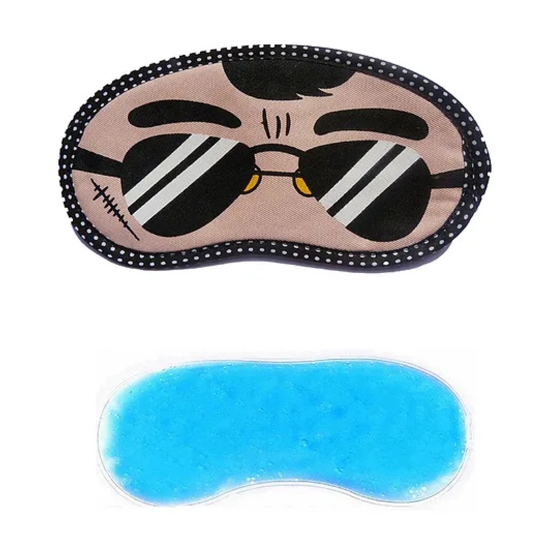 Jenna Black Specs Cartoon Face Sleeping Eye Mask With cooling Gel - Purple