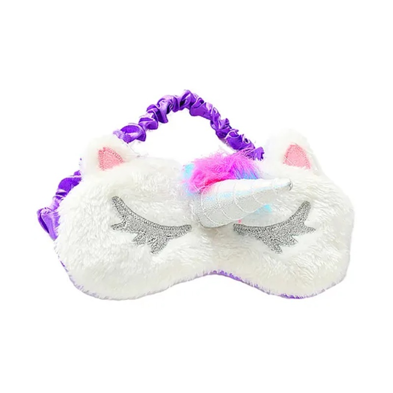 Jenna Unicorn Fur Sleeping Eye Mask With Cooling Gel - Purple