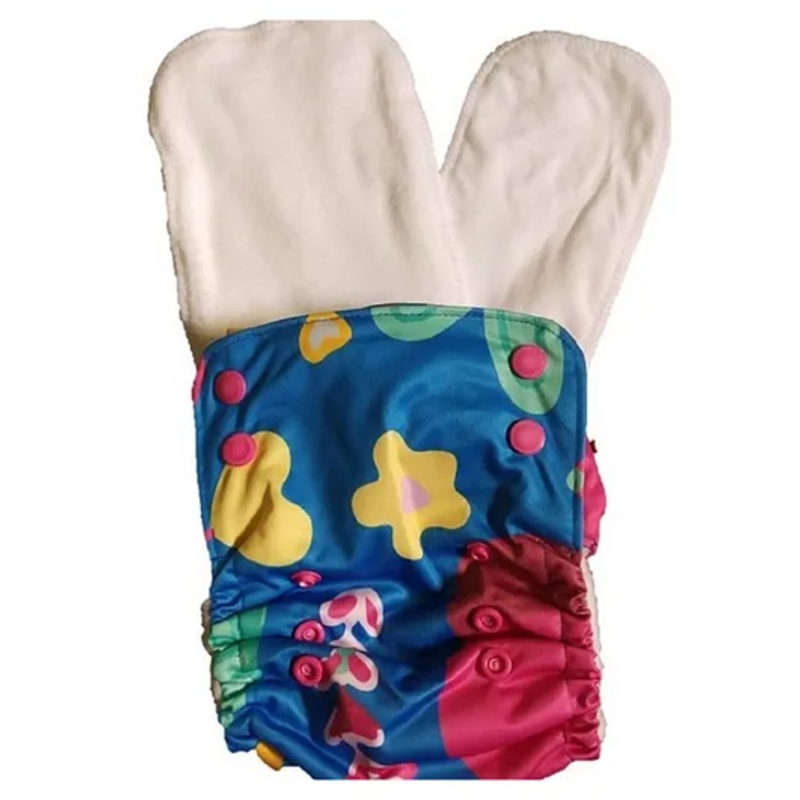 Kindermum Jungle Nano Aio Cloth Diaper With 2 Organic Cloth Inserts - Multicolour