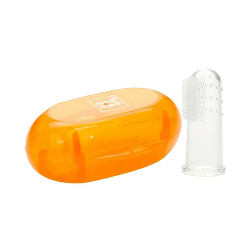 Mee Mee Finger Brush With Cover - Orange