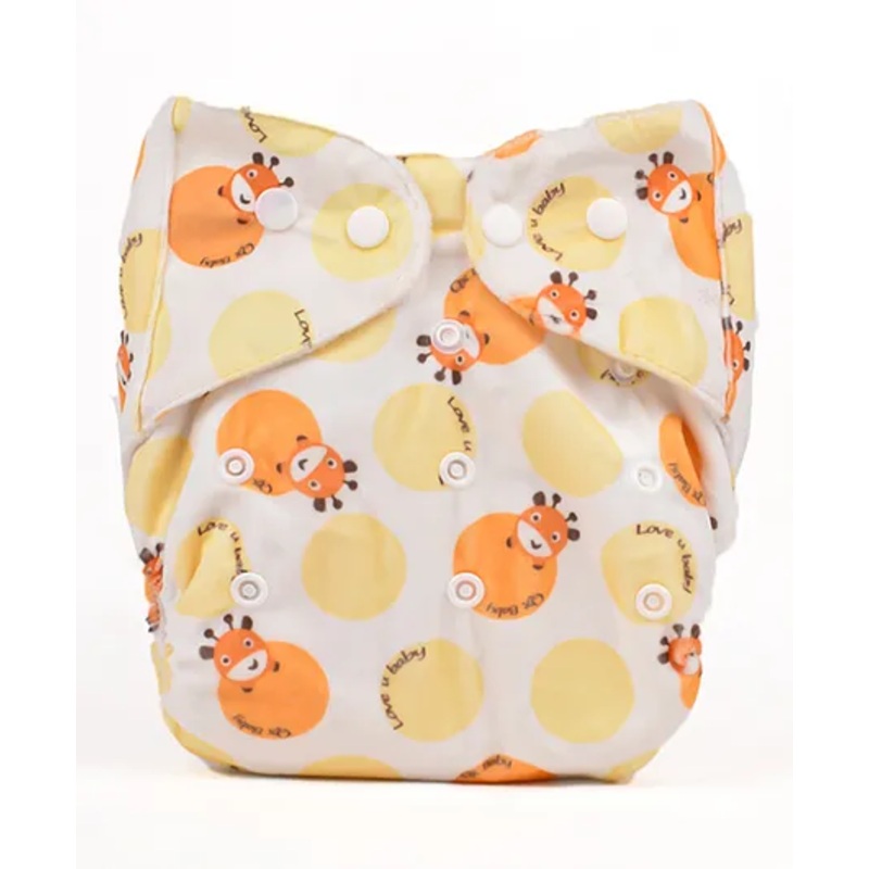 Moms Home Baby Reusable Cotton Pocket Diaper With 1 Insert Sheep - Pack of 1
