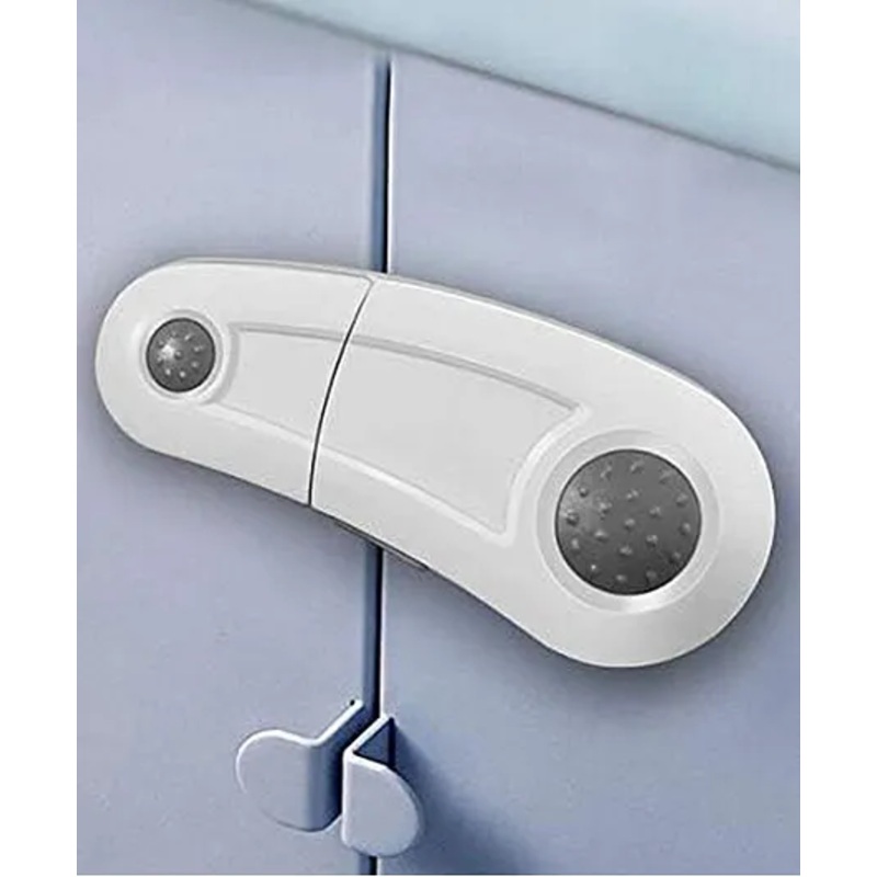 Safe-O-Kid Stylish Safety Lock for Cabinets & Cupboards  Gray  2 Pieces