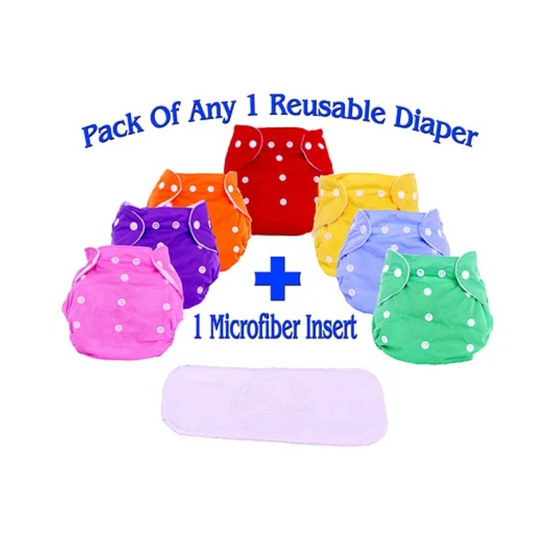 The Little Lookers Adjustable & Reusable Cloth Diaper ( Colour May Vary)
