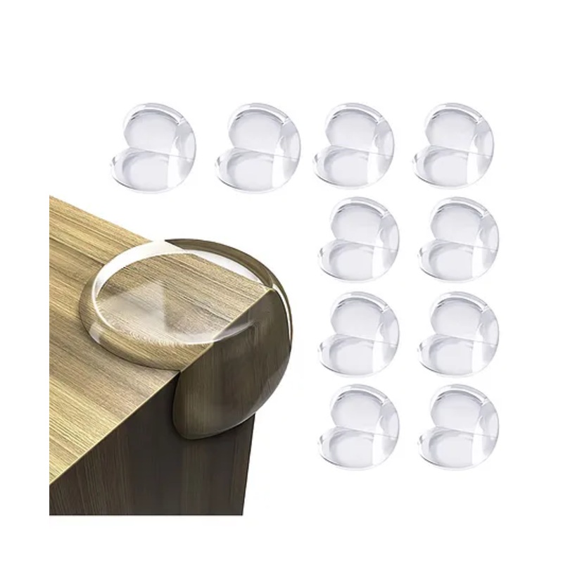 KidDough 10 PCS Corner Protector for Furniture - Table Edge Guards with Silicon and Soft Gel, Sharp Corner Protection, Transparent PVC - Childproof Safety for Sharp Edges
