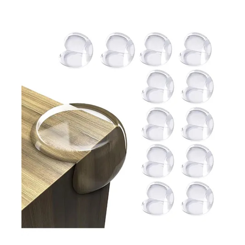 Kids Station Baby Corner Guards  Transparent Silicone Safety Covers for Furniture Edges (Pack of 12, Round)