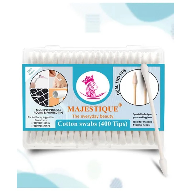 Majestique Dual-Purpose Cotton Swab Makeup Remover Stick 200 Pieces